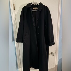 Vintage Evan-Picone Black Long Wool Coat